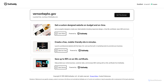 Security scan screenshot of https://vernontwphc.gov/