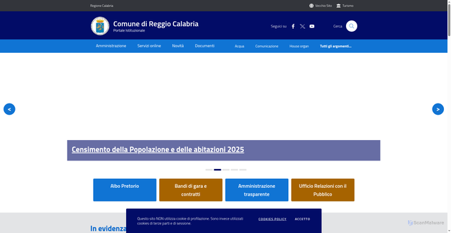 Security scan screenshot of https://www.reggiocal.it/