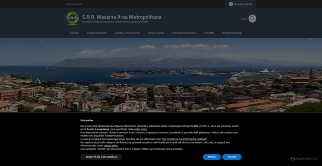 Security scan screenshot of https://www.srrmessinaareametropolitana.it/
