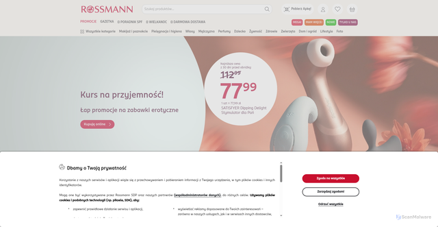 Security scan screenshot of https://rossmann.pl