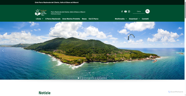 Security scan screenshot of https://www.cilentoediano.it/