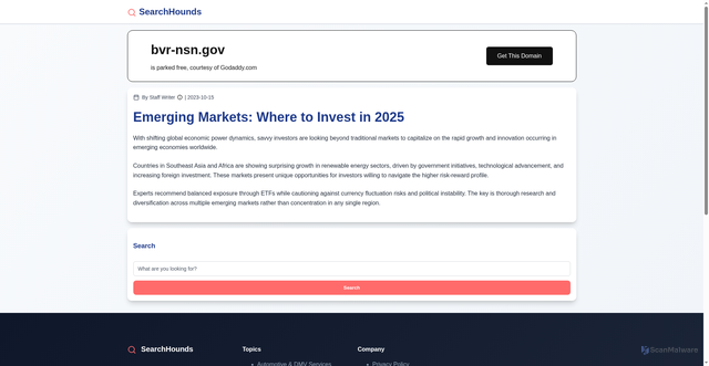 Security scan screenshot of https://bvr-nsn.gov/