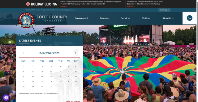 Security scan screenshot of https://coffeecountytn.gov/