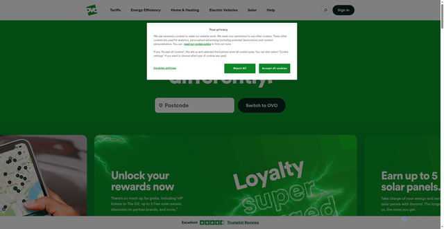 Security scan screenshot of https://www.ovoenergy.com/