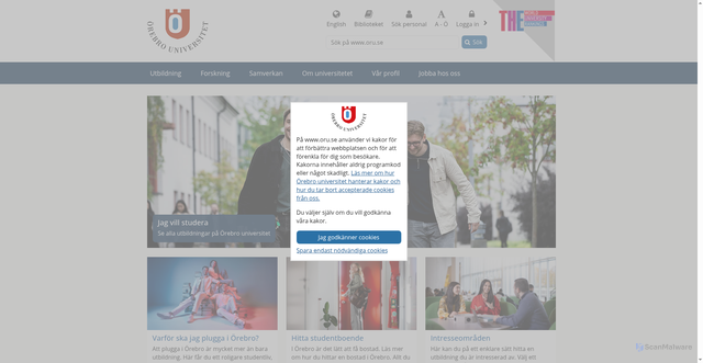 Security scan screenshot of https://www.oru.se/