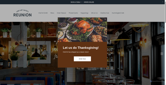 Security scan screenshot of https://www.reunionrestaurants.com/