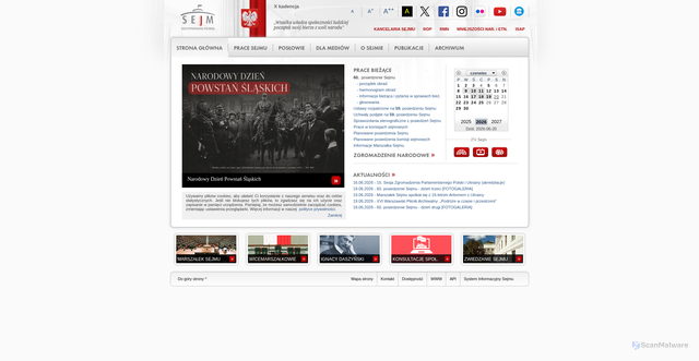 Security scan screenshot of https://www.sejm.gov.pl