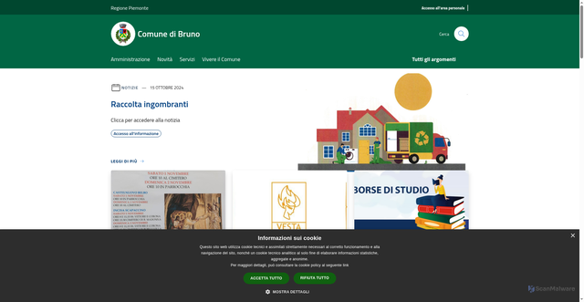 Security scan screenshot of https://www.comune.bruno.at.it/it