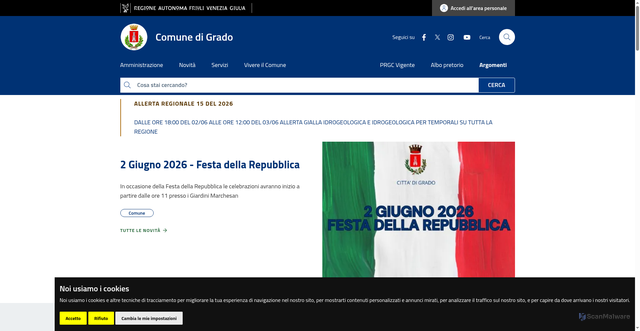 Security scan screenshot of https://www.comunegrado.it