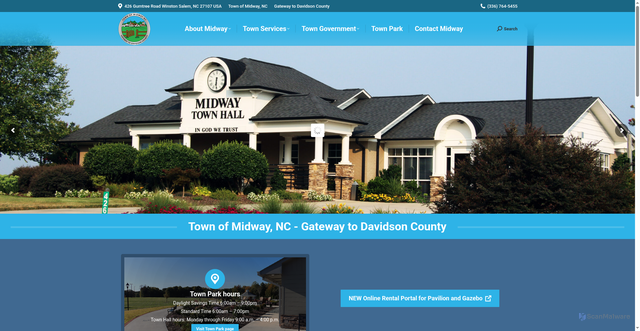 Security scan screenshot of https://midway-nc.gov/