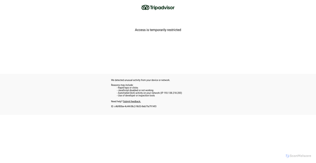 Security scan screenshot of https://no.tripadvisor.com/Tourism-g2324022-Kaliningrad_Oblast_Northwestern_District-Vacations.html