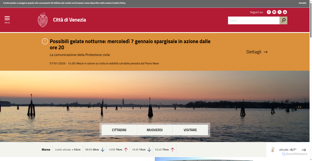 Security scan screenshot of https://www.comune.venezia.it/