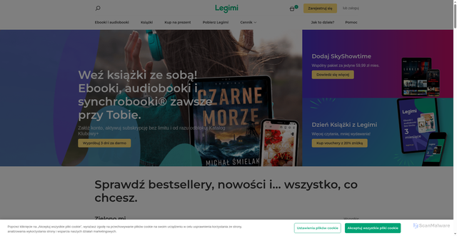 Security scan screenshot of https://legimi.pl