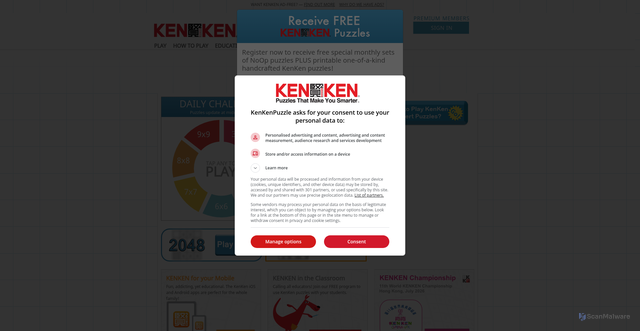 Security scan screenshot of https://www.kenkenpuzzle.com