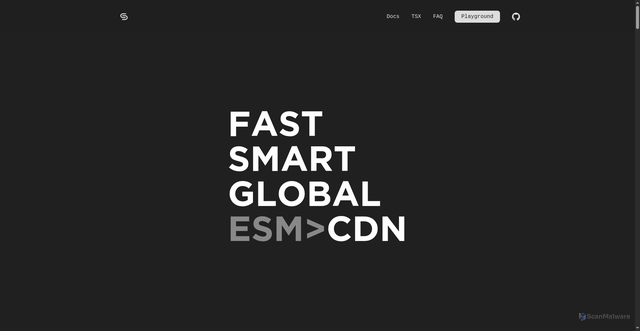 Security scan screenshot of https://esm.sh/