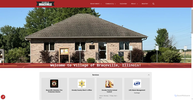 Security scan screenshot of https://villageofbraceville.gov/