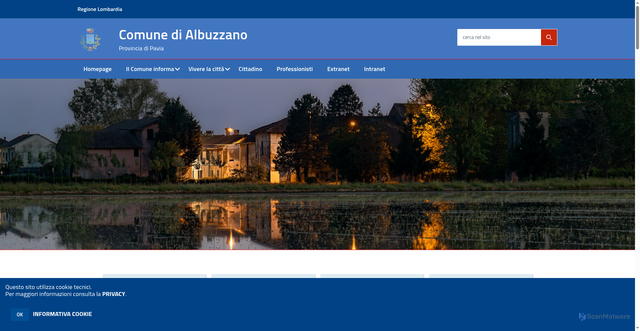 Security scan screenshot of https://www.comune.albuzzano.pv.it/hh/index.php
