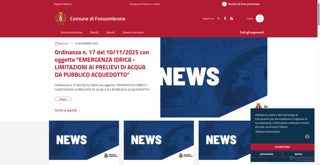 Security scan screenshot of https://www.comune.fossombrone.ps.it/