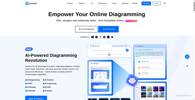 Security scan screenshot of https://edrawmax.com