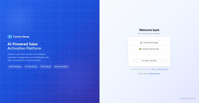 Security scan screenshot of https://activate.convin.ai