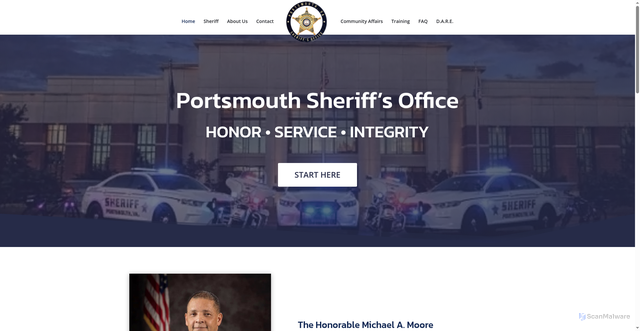 Security scan screenshot of https://portsmouthsheriffsofficeva.gov/