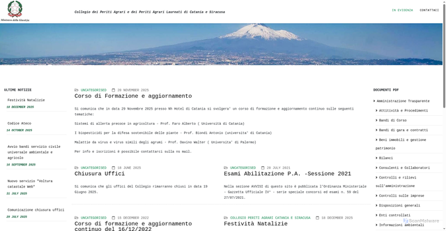 Security scan screenshot of https://www.collegioperitiagraricataniasiracusa.it/