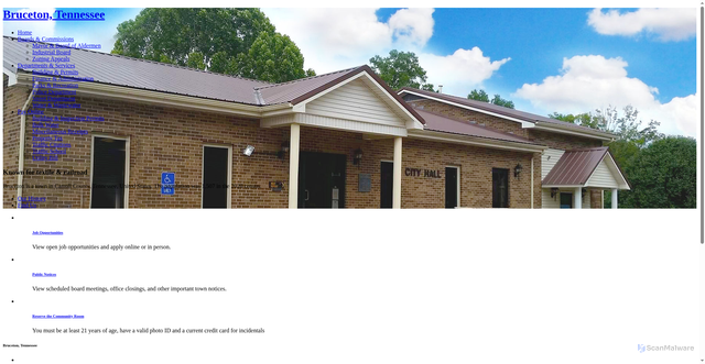 Security scan screenshot of https://townofbrucetontn.gov/