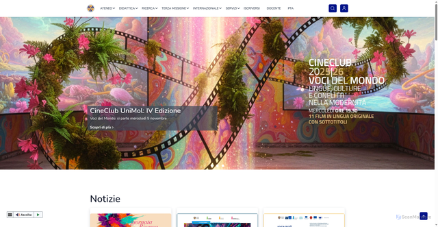 Security scan screenshot of https://www3.unimol.it/