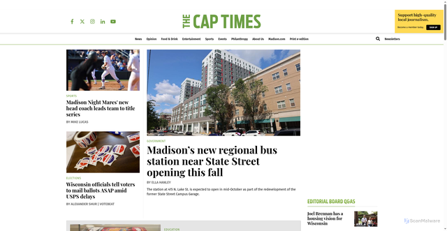 Security scan screenshot of https://captimes.com