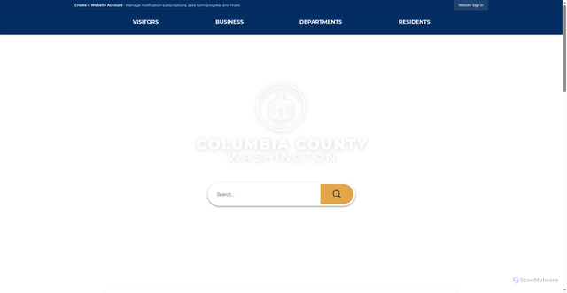 Security scan screenshot of https://columbiacountywa.gov/