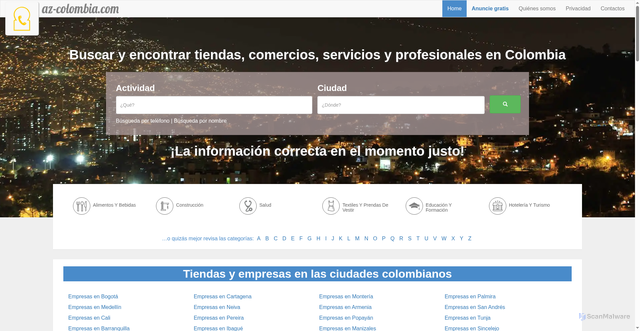 Security scan screenshot of https://www.az-colombia.com