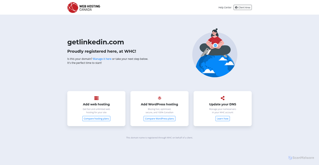 Security scan screenshot of https://getlinkedin.com/