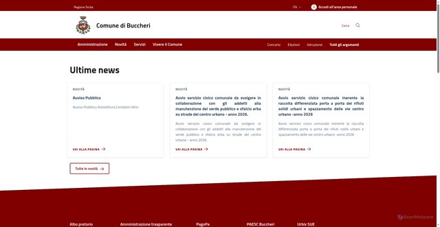 Security scan screenshot of https://comune.buccheri.sr.it/
