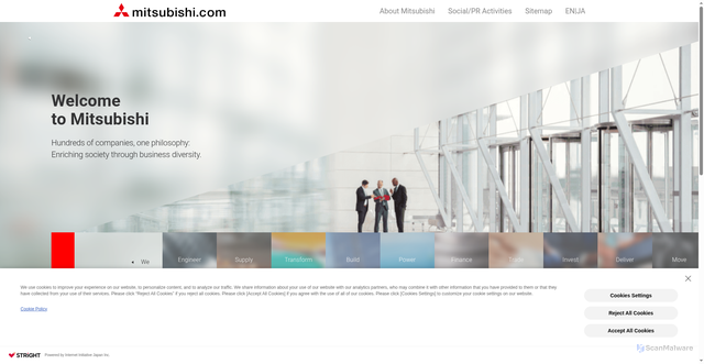 Security scan screenshot of https://www.mitsubishi.com