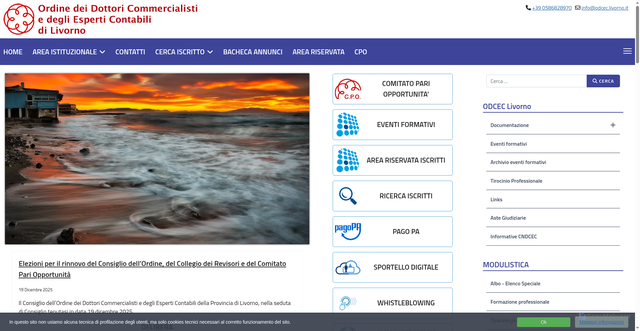 Security scan screenshot of https://www.odcec.livorno.it/