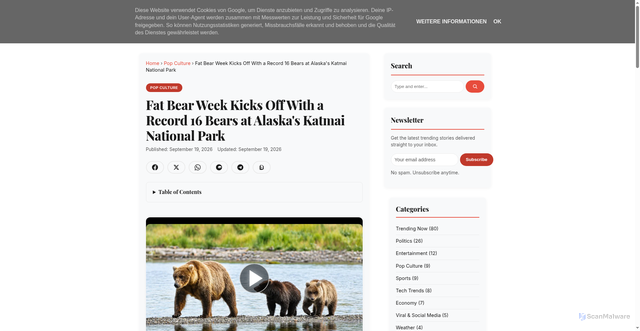 Security scan screenshot of https://the-trend-pulse.blogspot.com/2026/09/fat-bear-week-2026-katmai-national-park.html