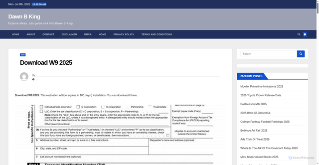 Security scan screenshot of https://dawnbkingd.pages.dev/uqcqu-download-w9-2025-urpsd/