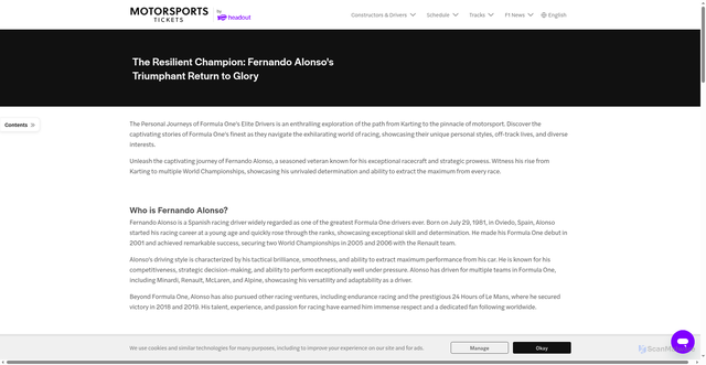 Security scan screenshot of https://www.gpmotorsportstickets.com/formula-1/drivers/fernando-alonso/