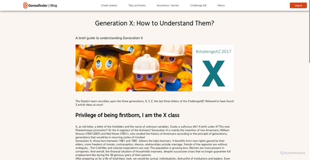 Security scan screenshot of https://geneafinder.com/blog/en/13-25/generation-x-how-to-understand-them