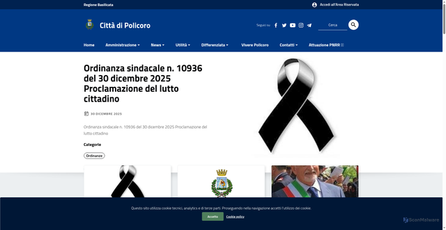 Security scan screenshot of https://www.policoro.basilicata.it/