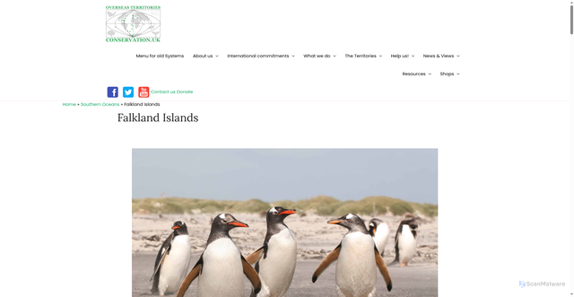 Security scan screenshot of https://www.ukotcf.org.uk/southern-oceans/falkland-islands/