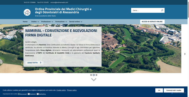 Security scan screenshot of https://www.ordinemedici.al.it/