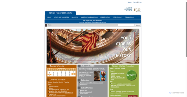 Security scan screenshot of https://www.kansashistory.gov/