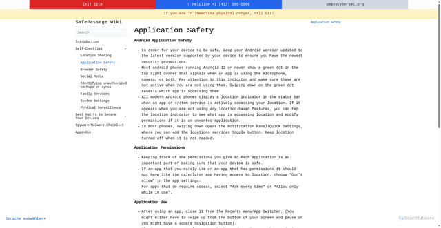 Security scan screenshot of https://safepassage-wiki.pages.dev/android/self-checklist/3.2-application-safety/