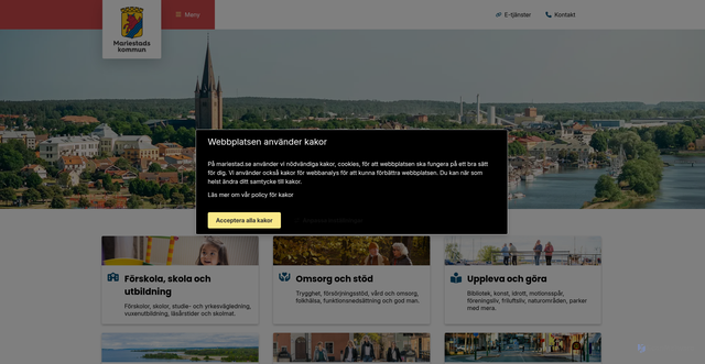 Security scan screenshot of https://mariestad.se/