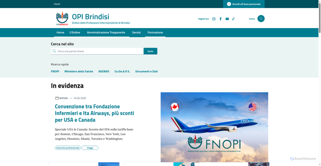 Security scan screenshot of https://www.opibrindisi.it