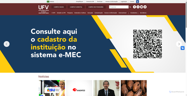 Security scan screenshot of https://www.ufv.br/