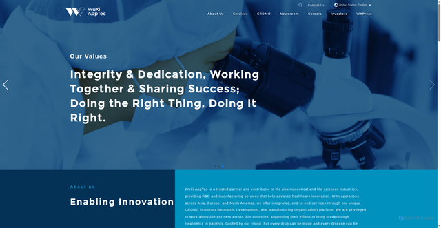 Security scan screenshot of https://wuxiapptec.com