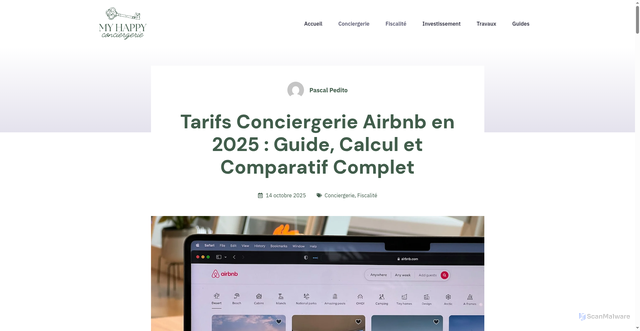 Security scan screenshot of https://my-happy-conciergerie.com/?p=48208