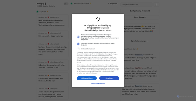 Security scan screenshot of https://wordgag.de